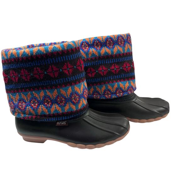 Womans mukluks rubber and woven boots size 7 - Picture 4 of 8